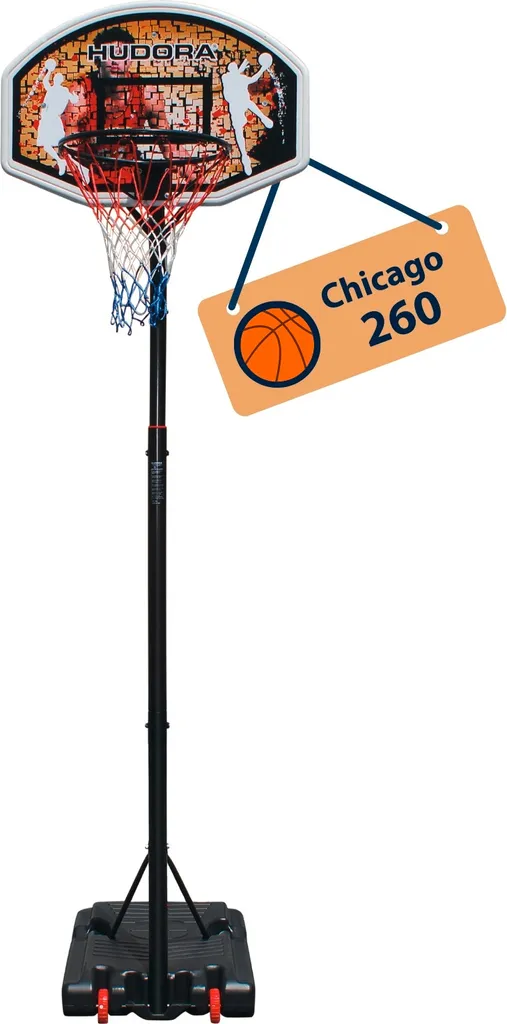 Pied de basket Chicago Hudora 71663 ajustable et résistant aux chocs