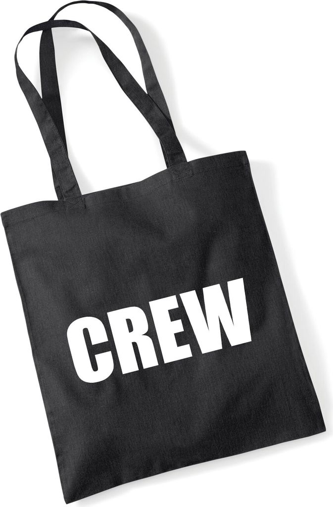 Huuraa Jutebeutel Crew Schriftzug 10 Liter Black Baumwolle Tasche Geschenkidee