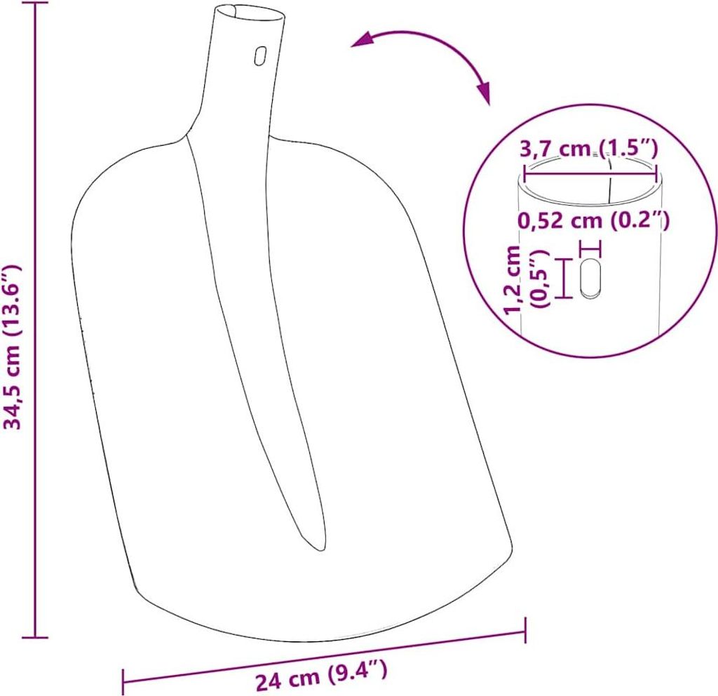 Eleganter Möbel Schaufelkopf Schwarz 34,5 x 24cm Pulverbeschichteter Stahl - Schaufeln & Spaten CJG679139 - Schaufeln & Spaten