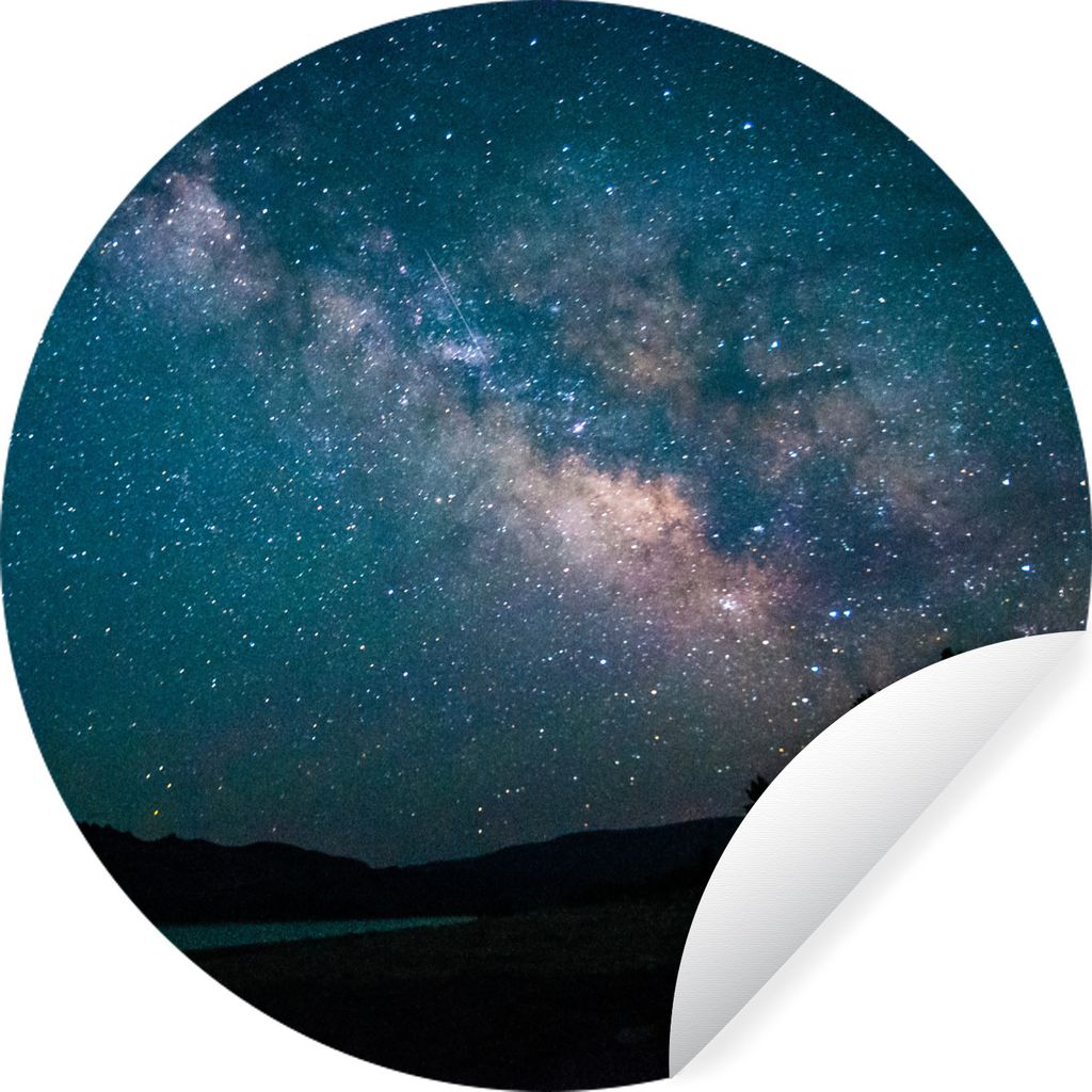 MuchoWow Runde Wandtattoo - Wandsticker Tapete Aufkleber Sterne - Planeten - Galaxie - Jungen - Mädchen - Kinder Ø 30 cm Selbstklebend und Repo...