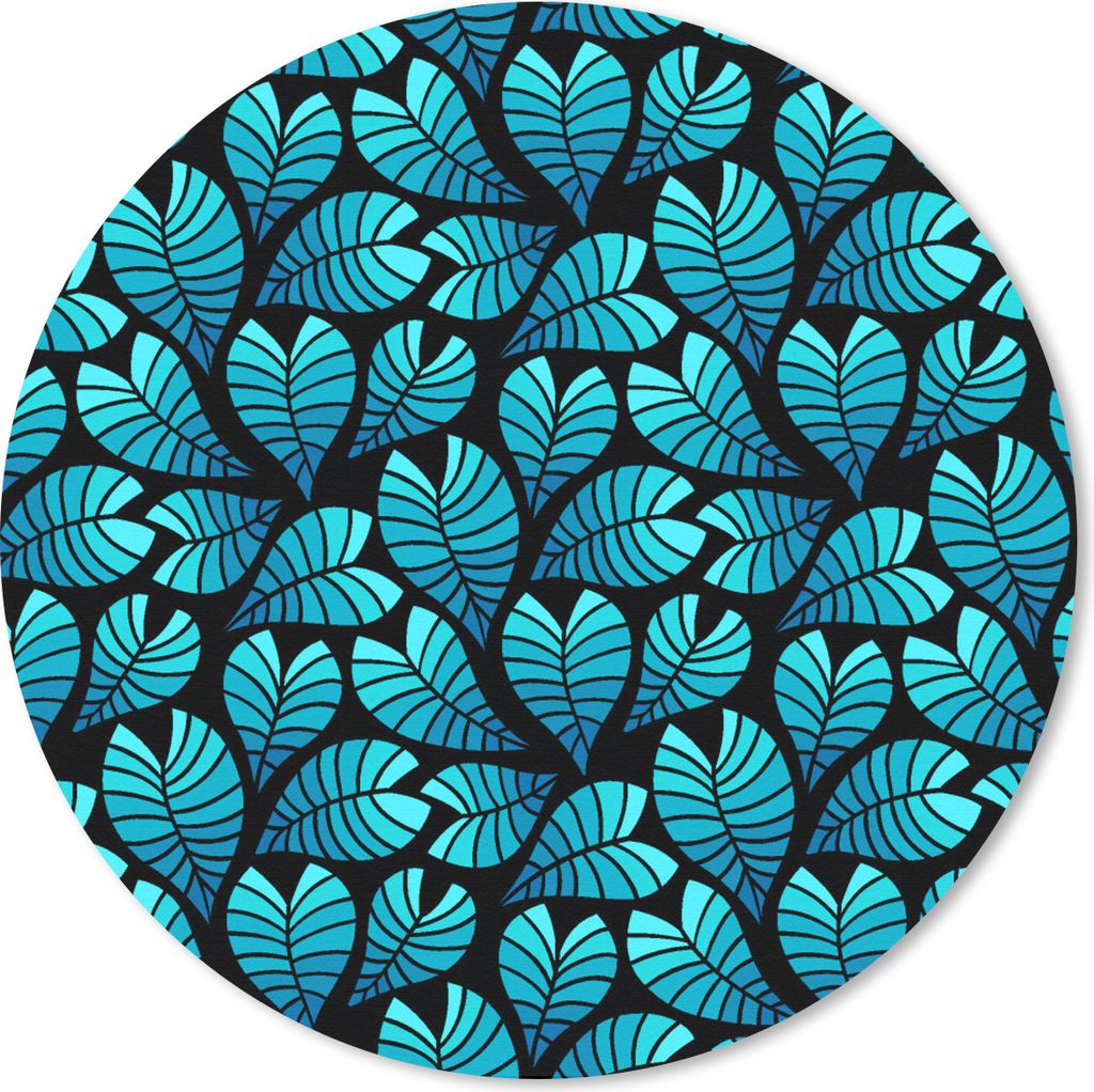 MuchoWow Mauspad Mousepad Dschungel - Blau - Blatt - Pflanzen - Muster 40x40 cm - Mousepads - Maus Mat - Pad - Mausunterlage - Schreibtisch Acces...