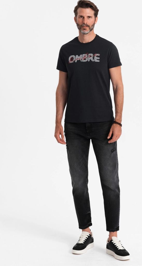 Ombre Clothing Kurzarmhemd für Männer Ropata schwarz L