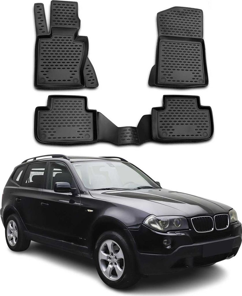 2003-2010 BMW X3 E83 Tappetini TPE Nero 4 pezzi Immagine del prodotto 
