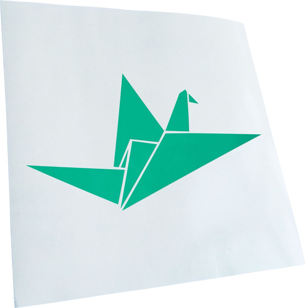 Kiwistar - Autoaufkleber - Papierfalten Kranich - Türkis - 50x27cm - Aufkleber für Auto, Laptop, Fahrrad, LKW, Motorrad mehrfarbig JDM Decal Racing