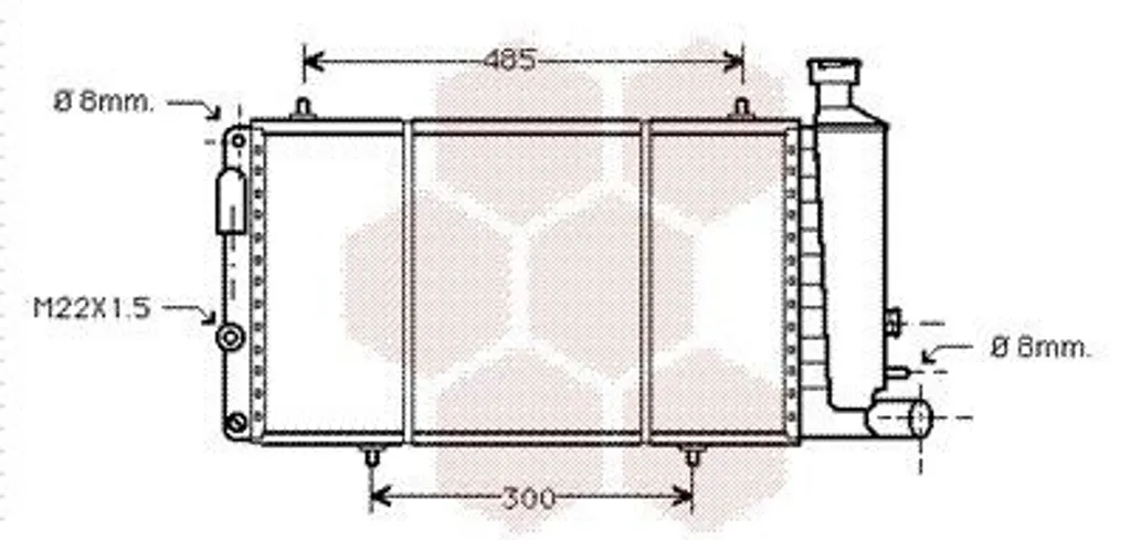 Radiateur de refroidissement moteur pour Citroën C15 utilitaire et Visa