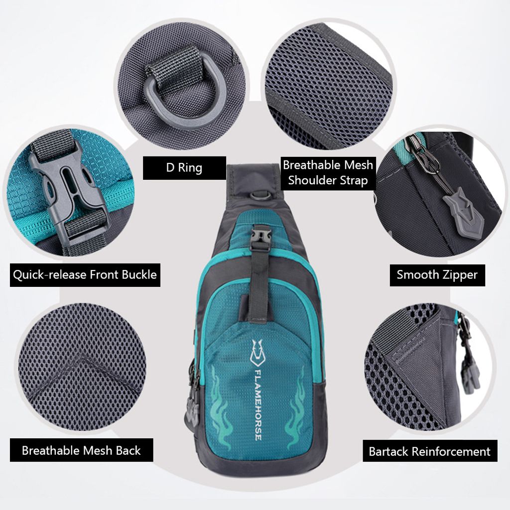 Kreativer Bierflaschen-Sling Rucksack – Crossbody-Tasche 18,3x8,9x38,9cm Aus Polyester, 6 Taschen, Verstellbar
