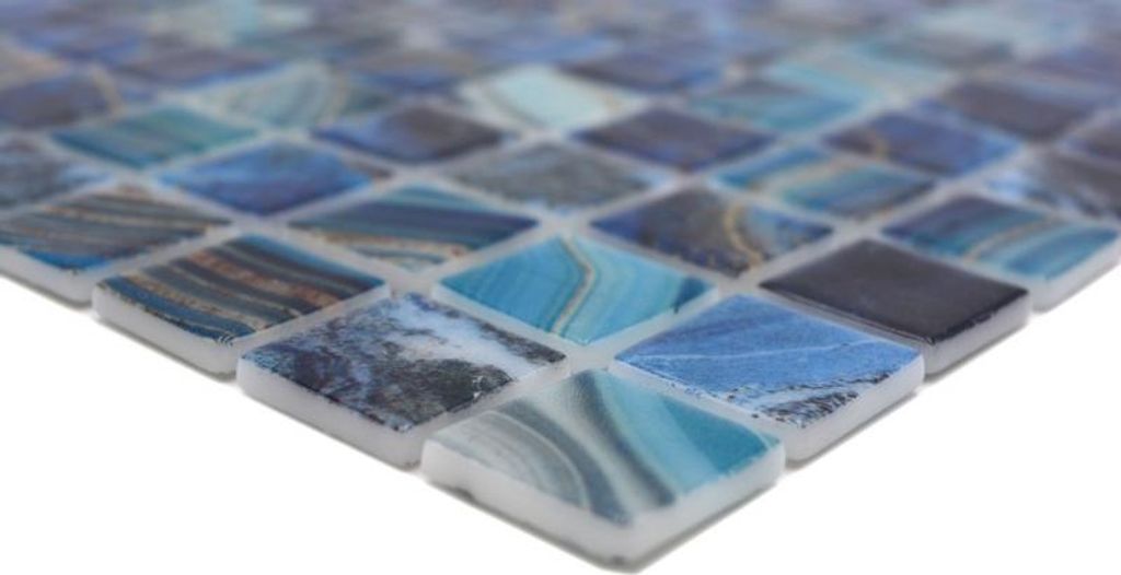 Handmuster Schwimmbadmosaik Poolmosaik Glasmosaik royalblau changierend glänzend Wand Boden Küche Bad Dusche MOS220-P56254_m