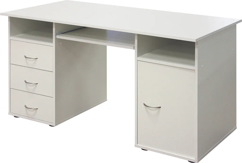 Bureau d'ordinateur 194 blanc - Solution gain de place pour petit espace
