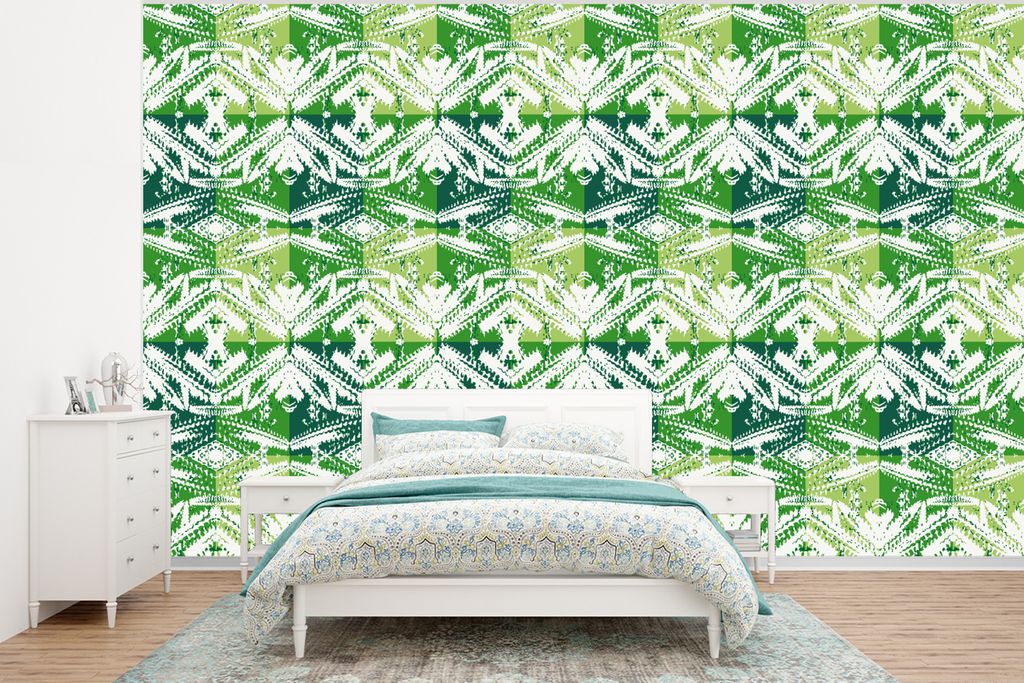 MuchoWow Fototapete für Wohnzimmer oder Schlafzimmer Wandtapete Vinyl Motivtapete Kaktus - Pflanzen - Muster - 320x240 cm - Tapeten