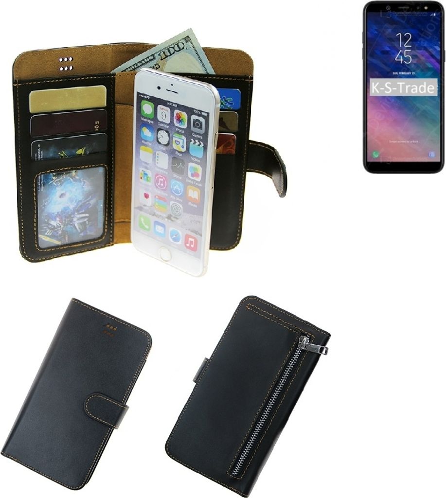 K-S-Trade Schutz Hülle kompatibel mit Samsung Galaxy Jean Klapphülle Case Phone cover Slim Handytasche Handy Hülle schwarz aus Kunstleder (1 Stk)