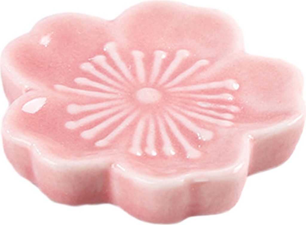 Essstäbchenablage, Essstäbchenhalter aus Keramik in Sakura-Form, vielseitiger Geschirrhalter für Zuhause, Küche, Restaurant