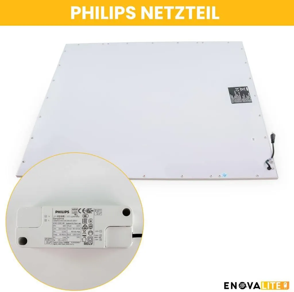 Panneau LED Bureau 620x620 ENOVALITE Eclairage Doux Blanc Chaud 36W - 5