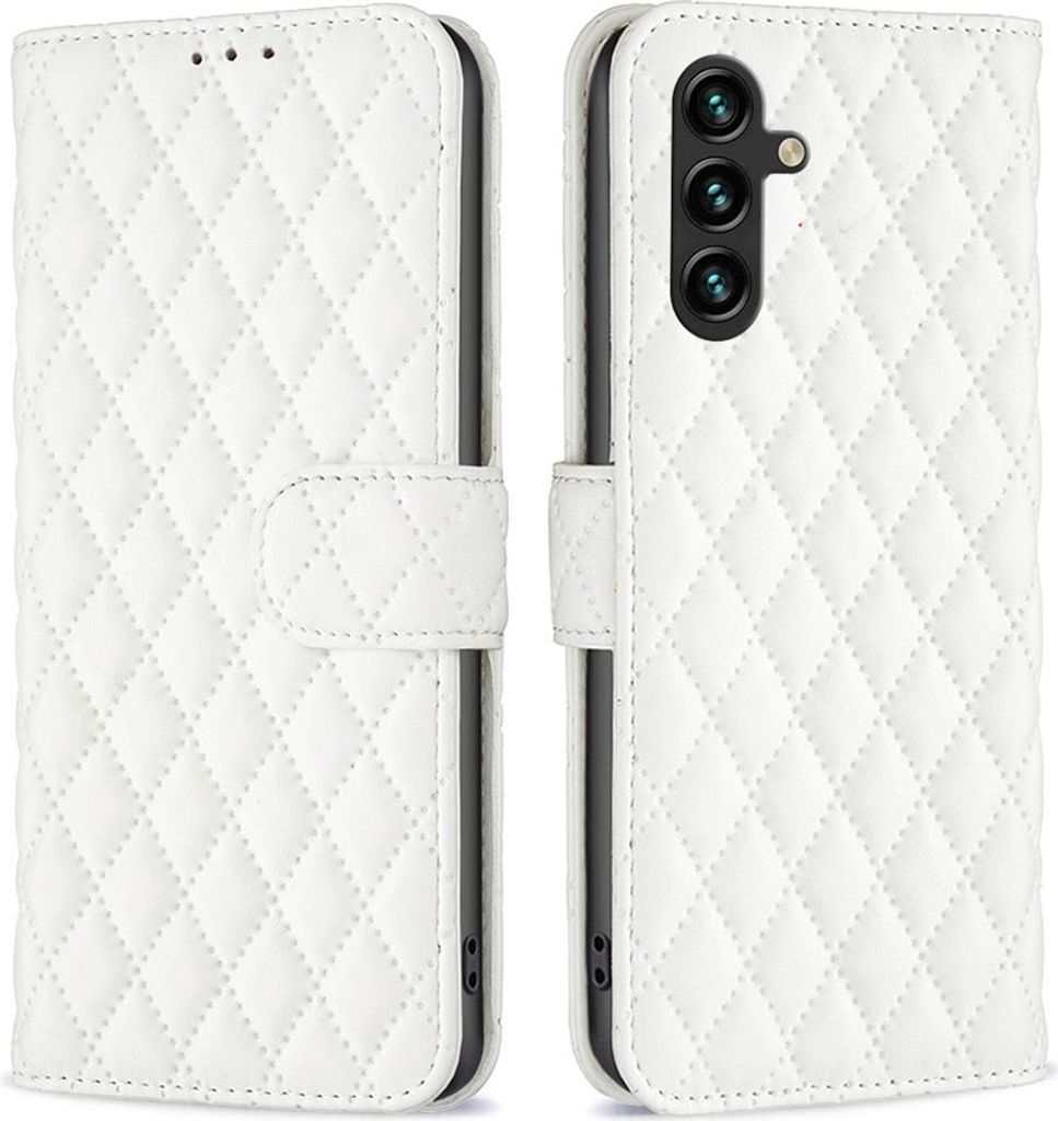 Samsung Galaxy A55 Hülle - BINFEN Rhombus Klapphülle - Weiß