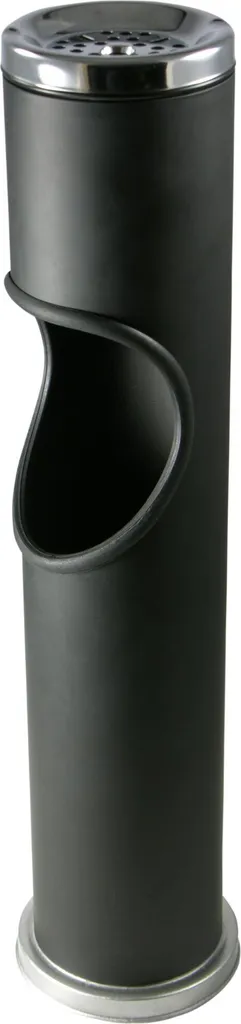 Novaliv Cendrier sur Pied Noir 46,5cm - Poubelle Extérieure 2 en 1