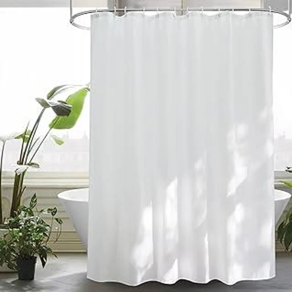 EurCross 180x200 Tenda Doccia Lavabile Bianca - Sicura e Antimuffa