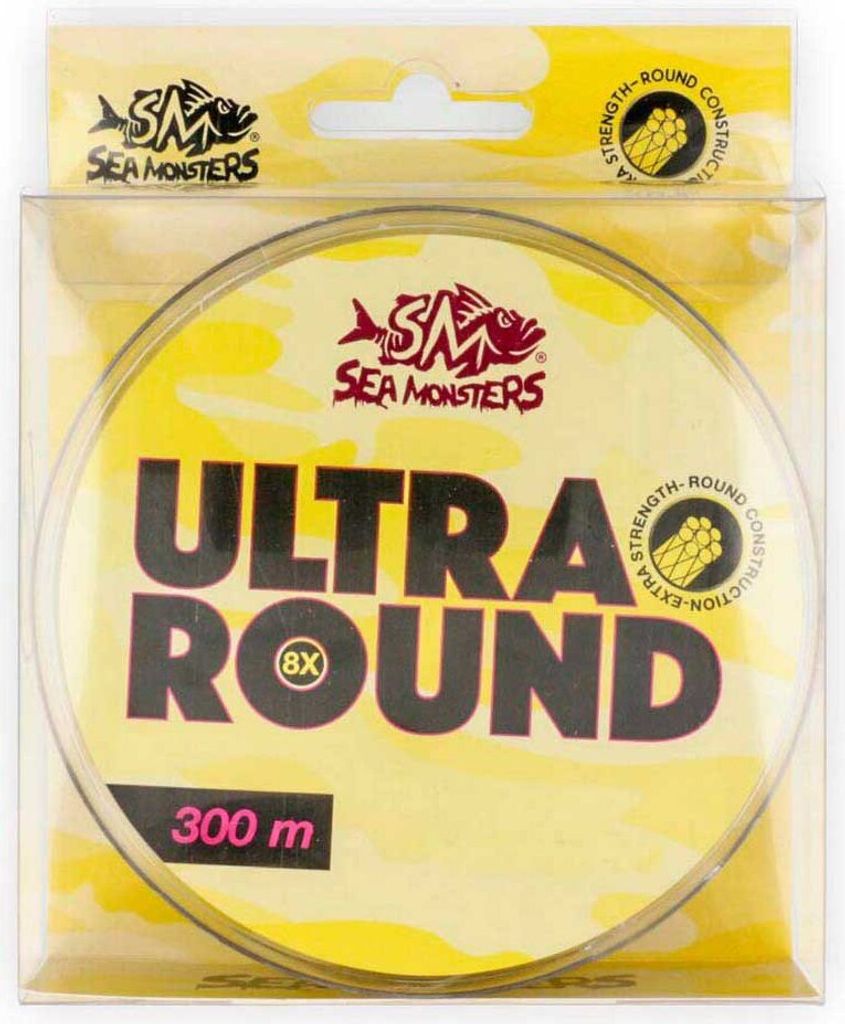 Sea Monsters Ultra Round 300 M Geflochtene Schnur Gelb 0.250 mm Gelb 0.250 mm