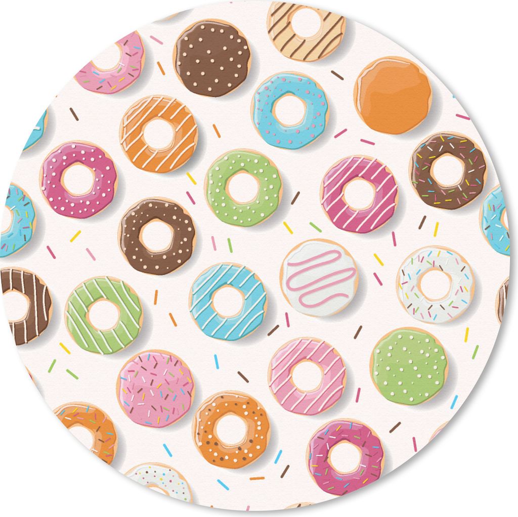 MuchoWow Mauspad Mousepad Muster - Donut - Pastell 20x20 cm - Mousepads - Maus Mat - Pad - Mausunterlage - Schreibtischmatte