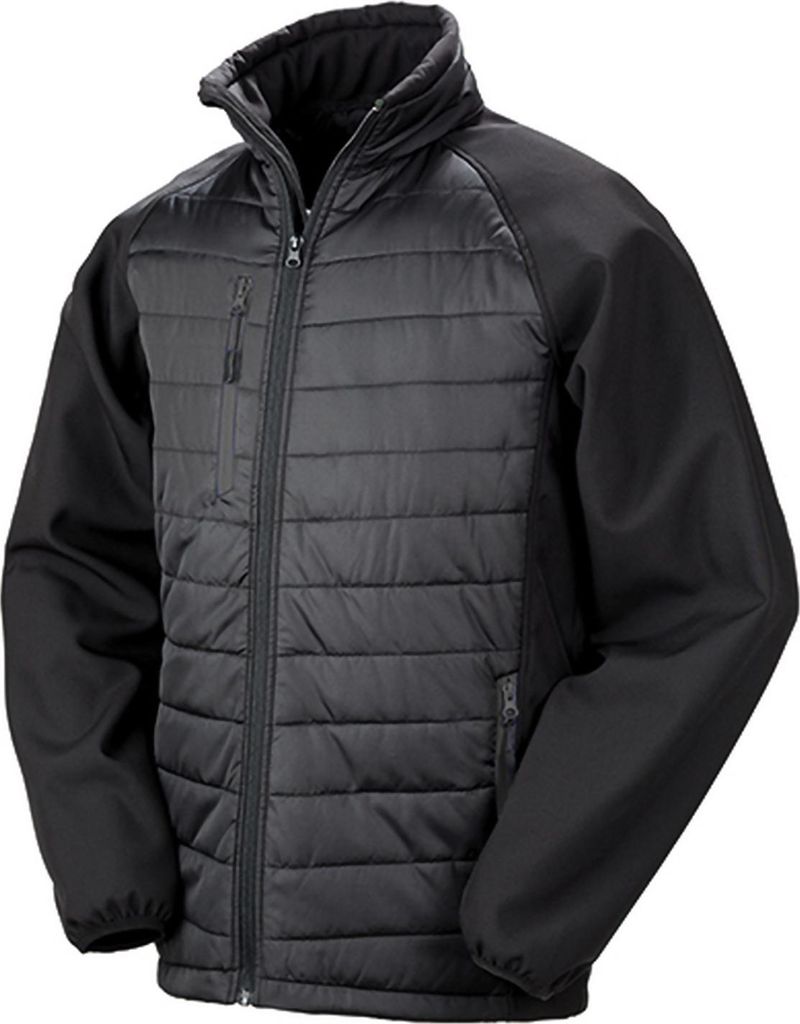 Result R237X | Herren Black Compass Softshell Jacket - Farbe: Black/Black - Größe: XS