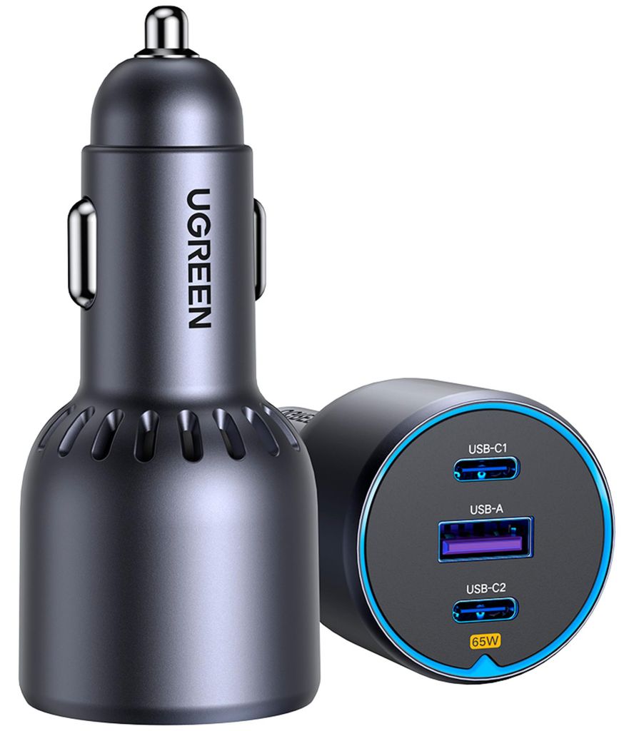 Cargador de coche UGREEN de 75W con 3 puertos de carga Imagen del producto 