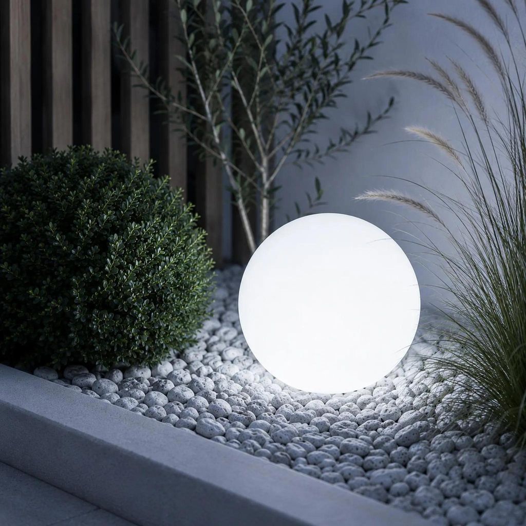 LUMILED Milchig Kugelleuchte 20cm Außen Außenkugelleuchte Produktbild 