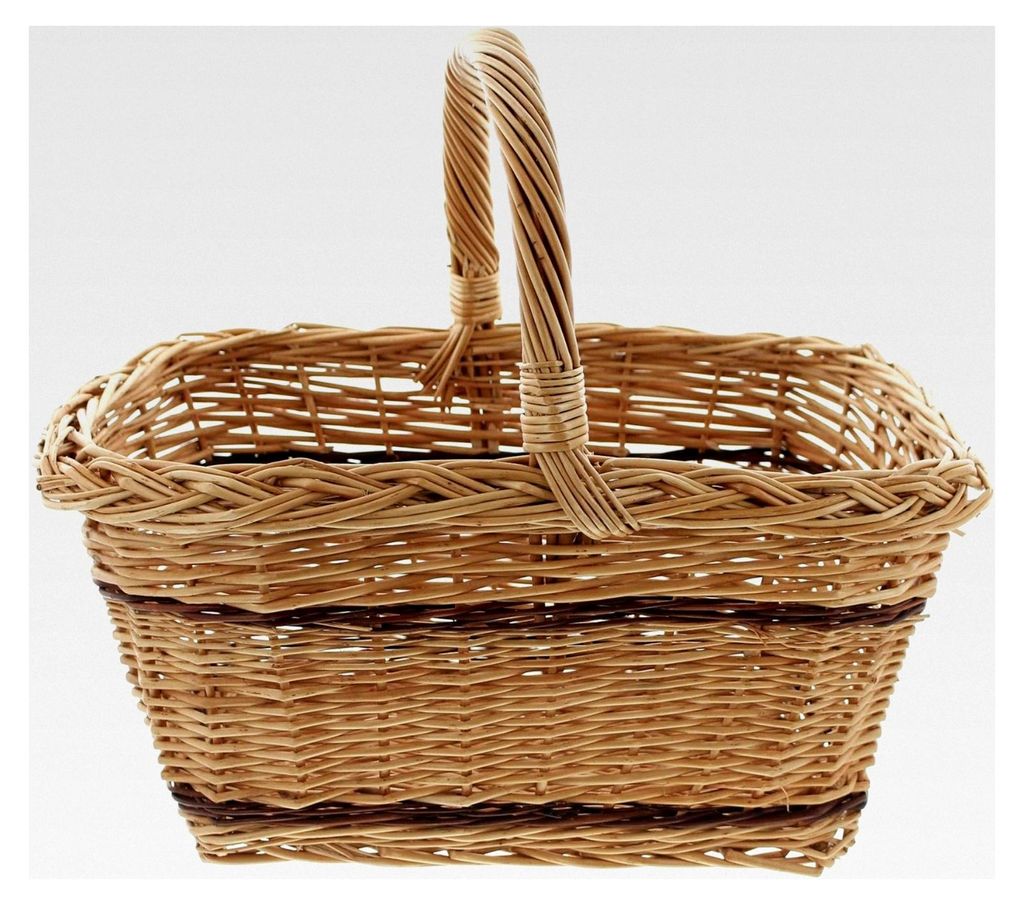 Rechteckiger Einkaufskorb aus Weide, 49x38x25 cm (B x T x H), ohne Deckel