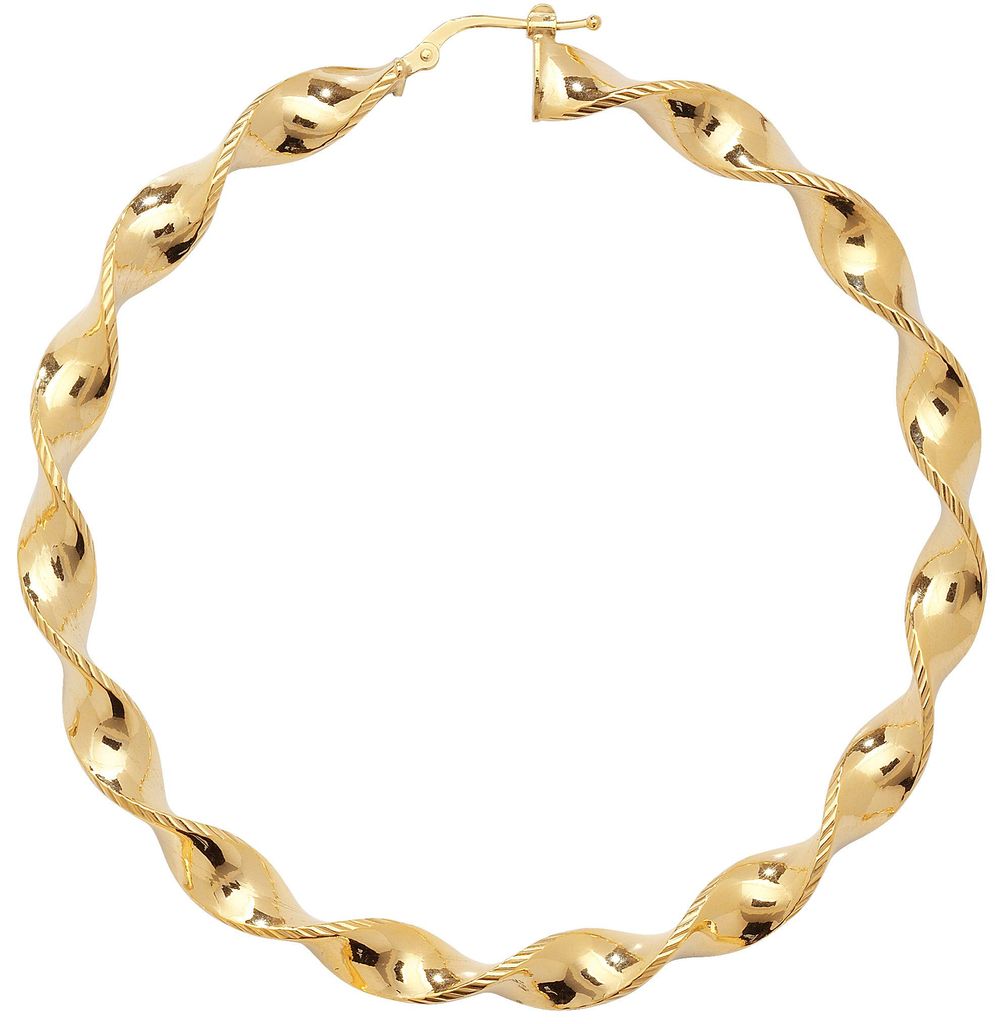 9 Karat (375) Gold Damen - Paar Creolen - 60mm; TRS11413MM60