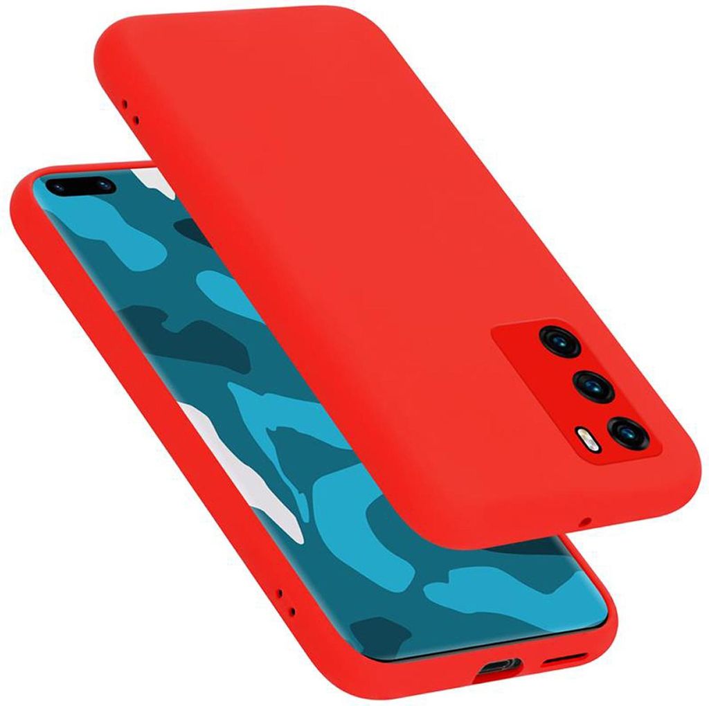 Cadorabo Schutzhülle für Huawei P40 Hülle in Rot Handyhülle Case Cover TPU Etui