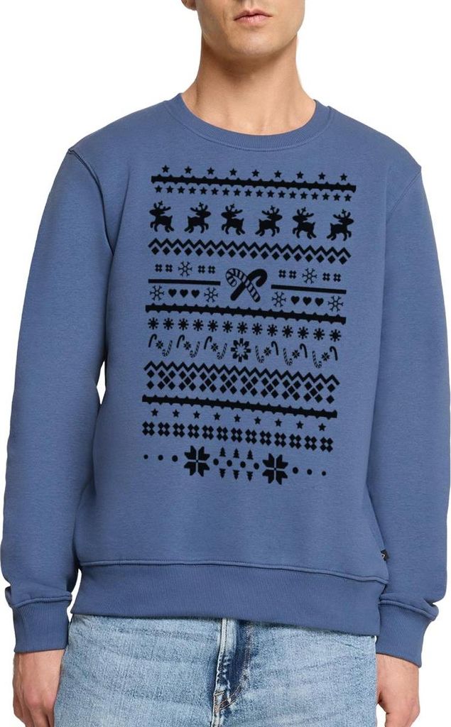 Spreadshirt Ugly Christmas Sweater Retro Lustig Weihnachten Herren Premium Pullover, S, Taubenblau