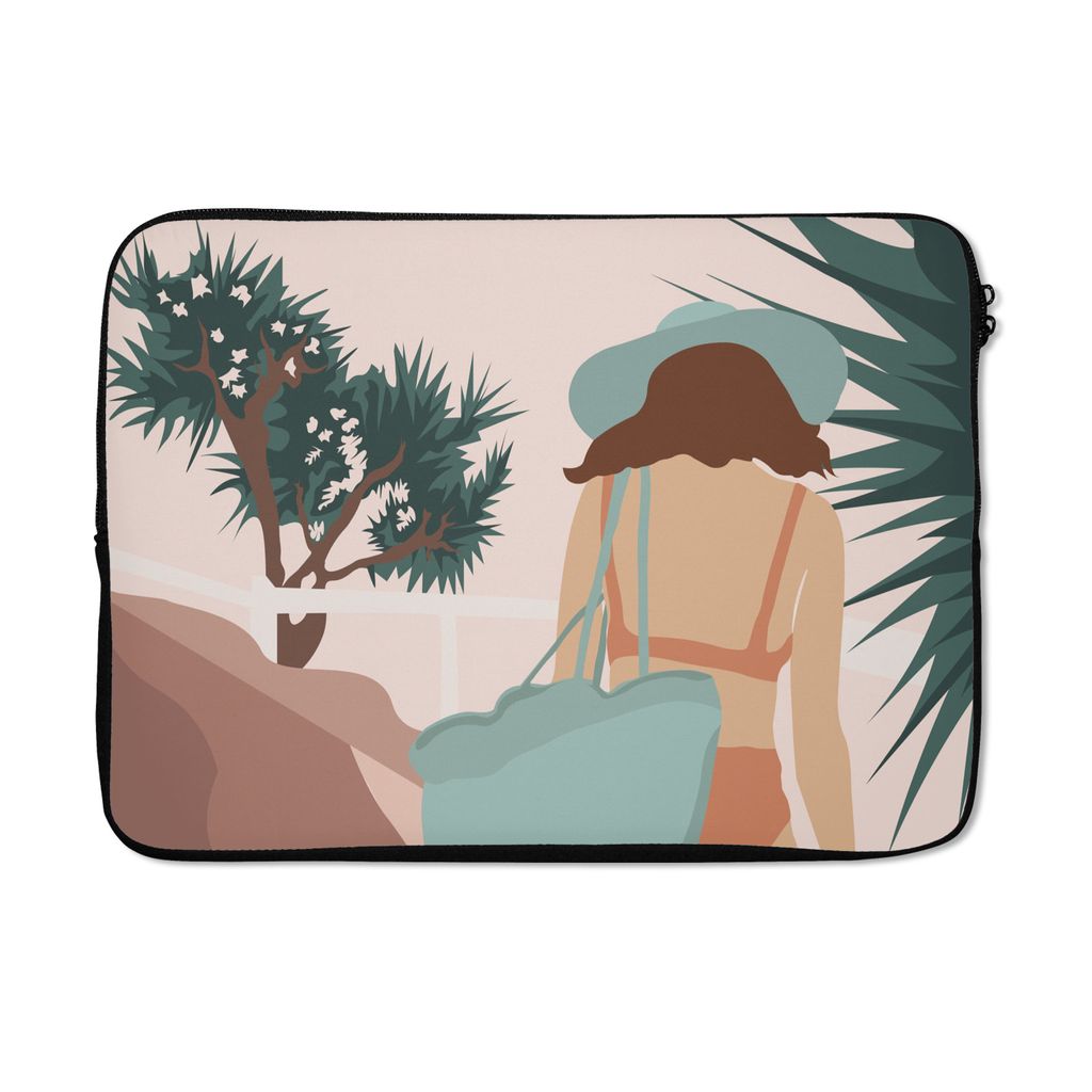 MuchoWow Laptop Hülle 14 ZollSommer - Frau - Abstrakt Laptoptasche - Laptoptasche - Stoßsicher - Schutzhaube