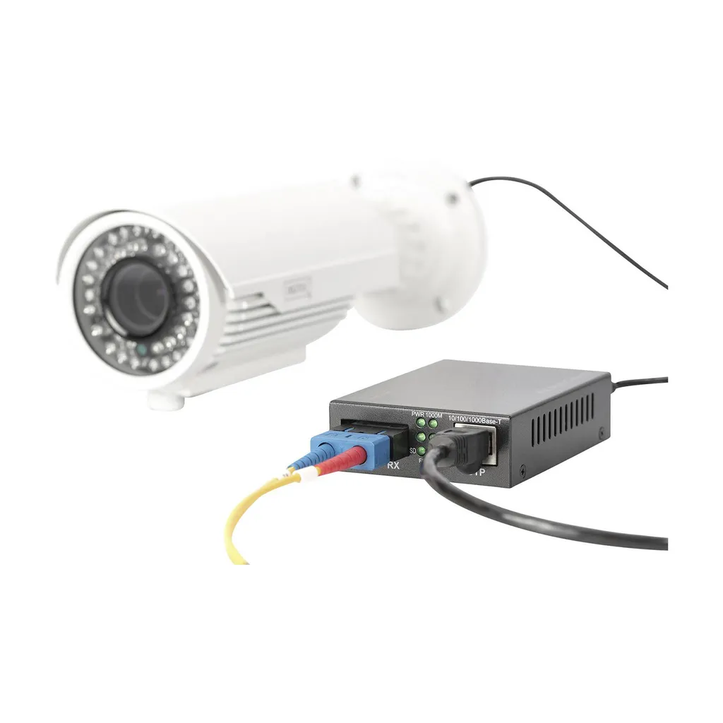 Convertisseur Gigabit PoE PSE SC Multimode avec alimentation intégrée - 9