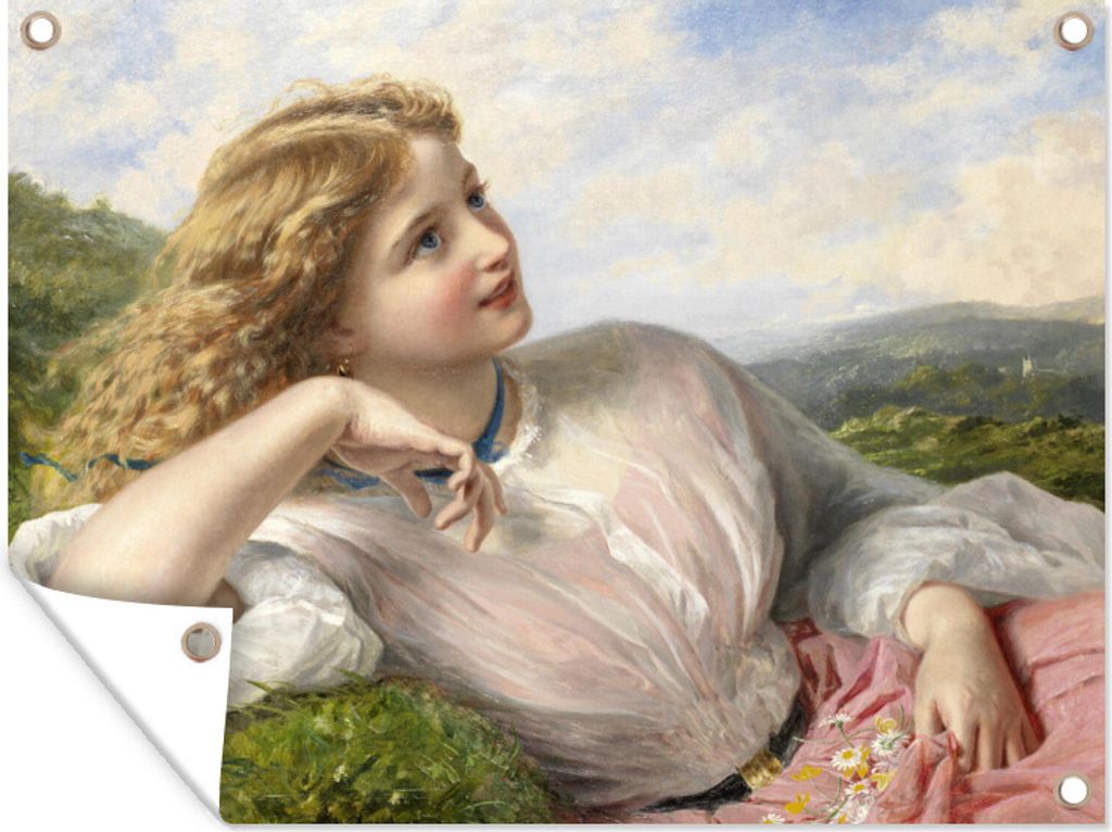 MuchoWow 120x90 cm Outdoor-Poster Gartendeko Sichtschutz Garten Poster für den Garten Das Lied der Lerche - Gemälde von Sophie Gengembre Anderson