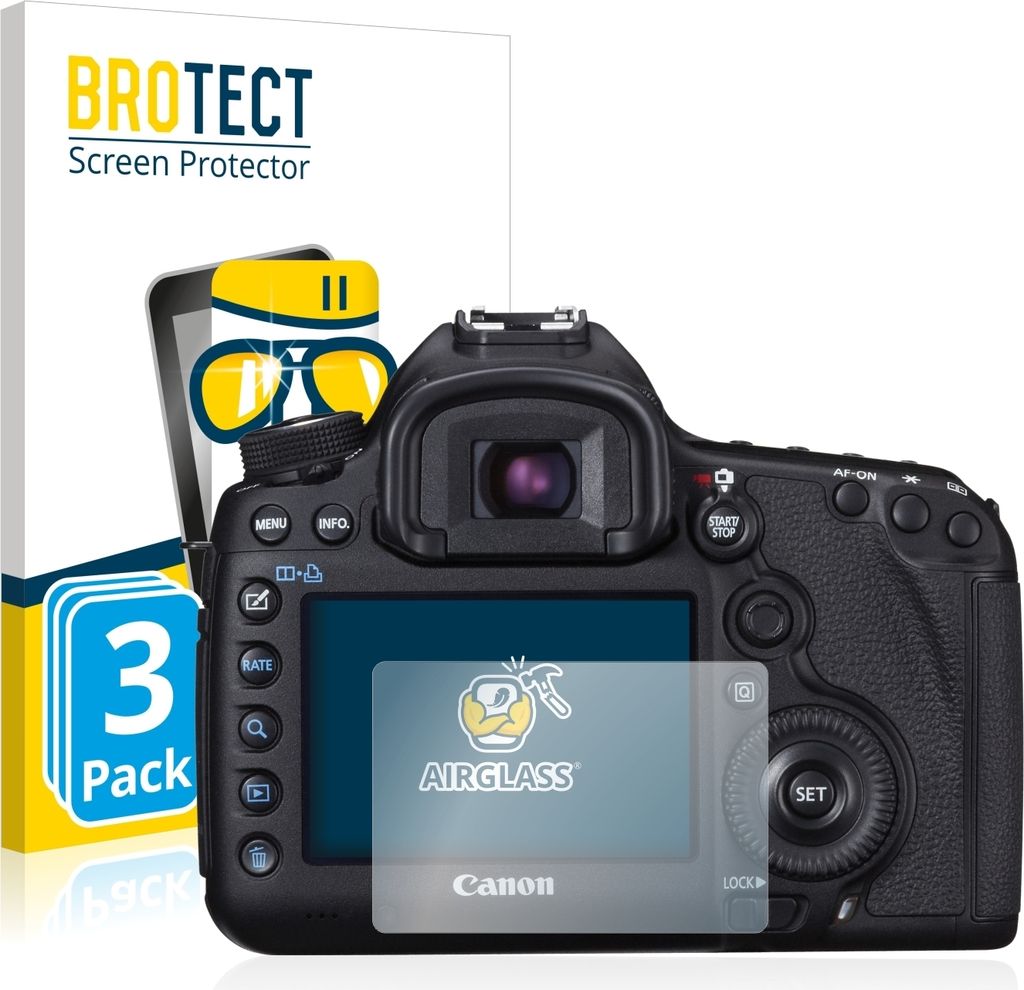 3x BROTECT Schutzglas für Canon EOS 5D Mark III Schutzfolie Panzer Folie Glas Display Schutz klar