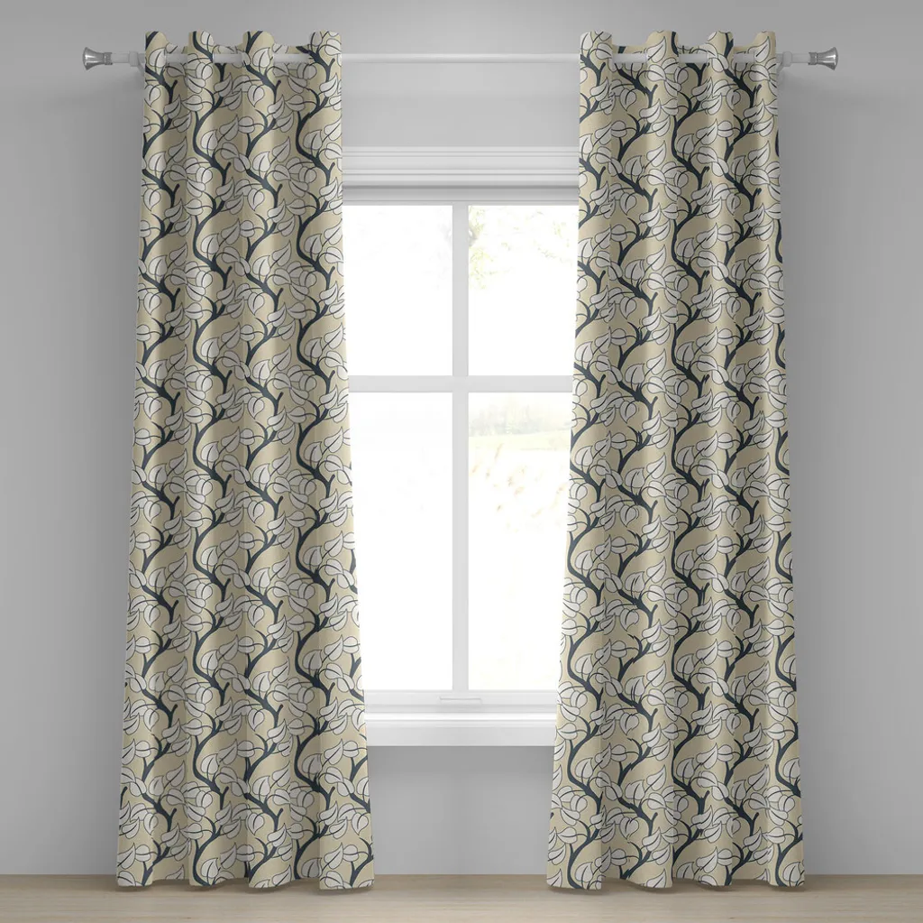 Paire de rideaux décoratifs à motifs naturels 280x175 cm pour le salon