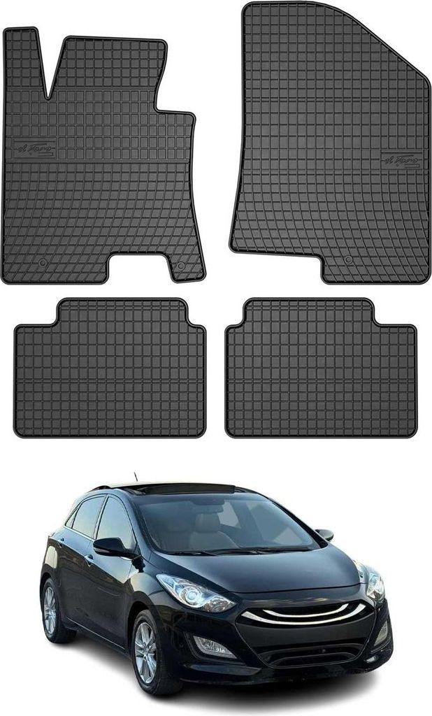 2011-2017 Hyundai i30 Fußmatten Gummi Schwarz 4 tlg Produktbild 