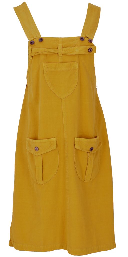 Latzrock, Trägerkleid, Hippierock - Mustard, Damen, Gelb, Baumwolle, Größe: S