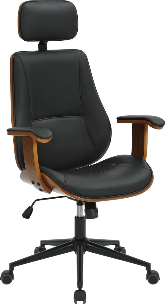 Chaise ergonomique de bureau Lugo contre le mal de dos en bois noyer