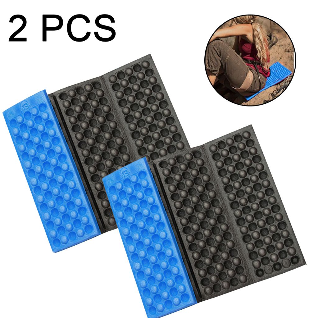 Sitzkissen Outdoor Faltbar, Sitzunterlage Outdoor Kinder Sitzmatte, Wasserdicht Spielplatz Matte, Wander Jagd Zubehör,(blau + schwarz)