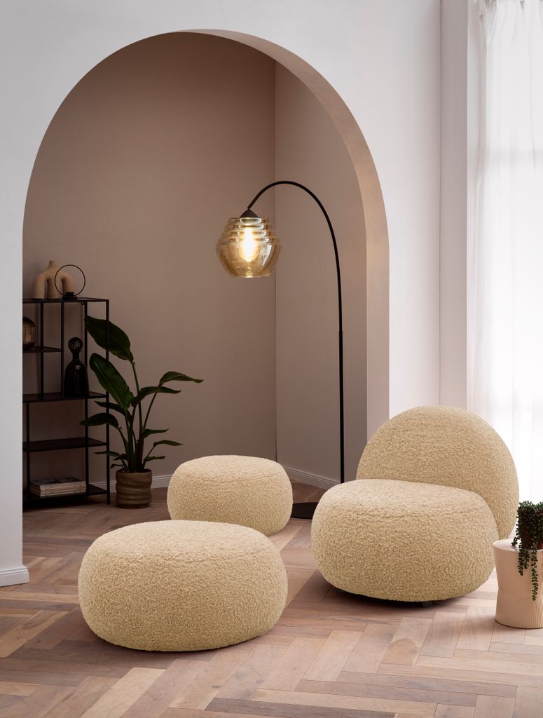 DOMO. collection Polsterhocker 700 014, Hocker, rund, Füße Produktbild 