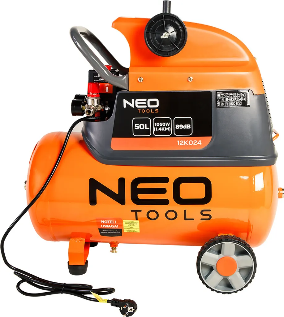 Compresseur 8 Bar Haute Performance 1050W - Capacité 50L NEO TOOLS - 6