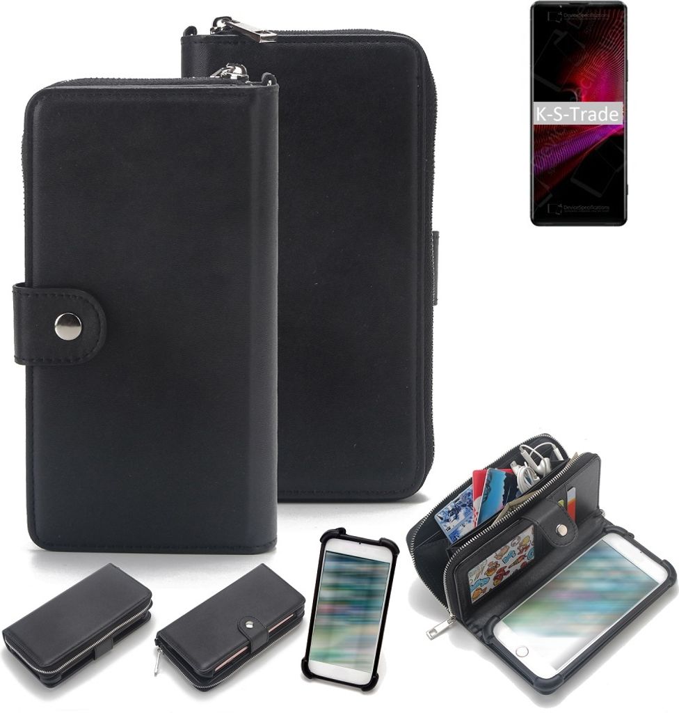 K-S-Trade 2in1 Handyhülle Schutzhülle kompatibel mit Sony Xperia 1 III & Portemonnee Cover Handy Hülle Case Etui Geldbörse Wallet Bookstyle