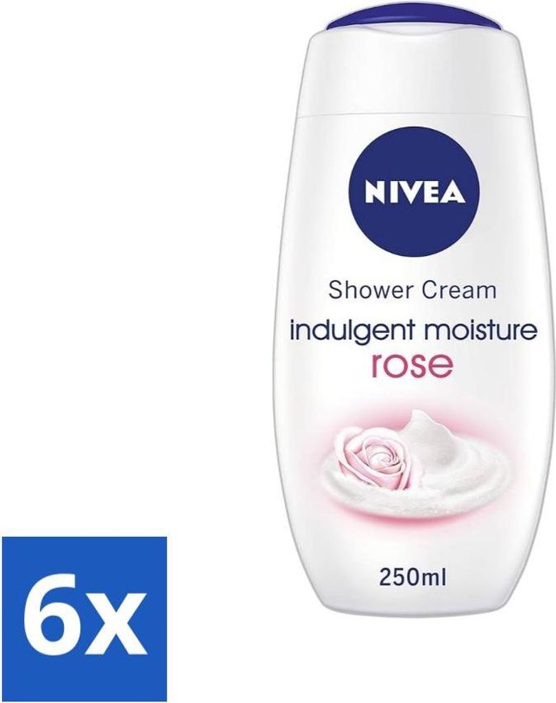 Nivea - Shower Indulgent Moisture Rose Duschcreme - 250 ml - Vorteilspack - 6 Stücke