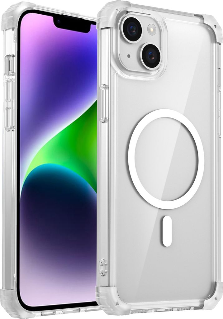 Magnetisch Hülle für iPhone 15 Kompatibel mit Magsafe Stoßfest Militärschutz Transparente Handyhülle Klar