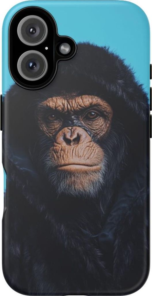 Affenmotiv im schwarzen Hoodie – Handyhülle Kompatibel mit iPhone 16