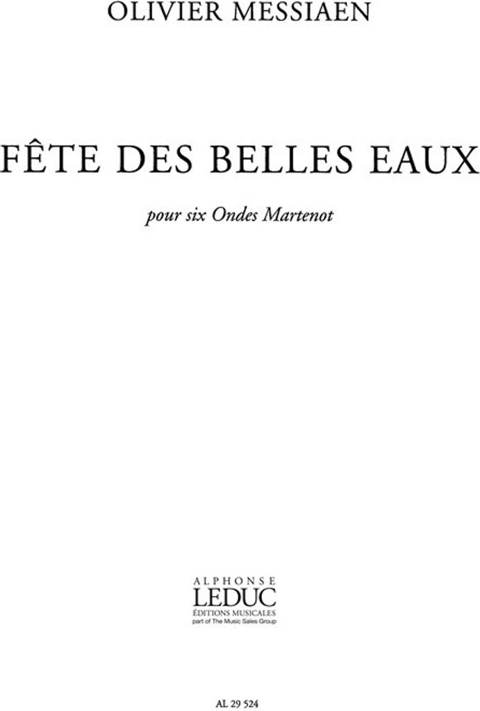 Fete des Belles Eaux pour 6 ondes martenot partition