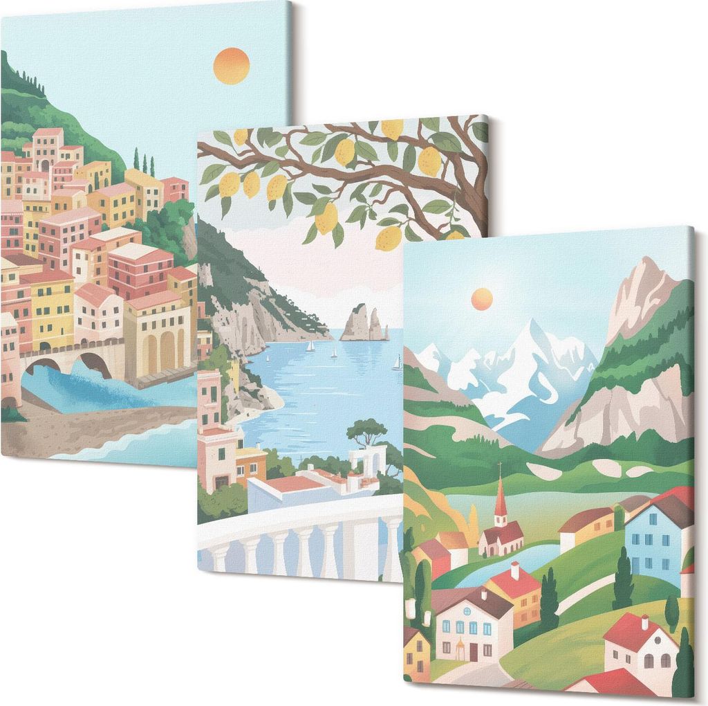 Wandbild – Leinwandbild – Leinwandbilder – Polycanvas – Kunstdruck – Modern – Panorama – Mehrteilig – 3-Teilig Set – Hochwertig ...