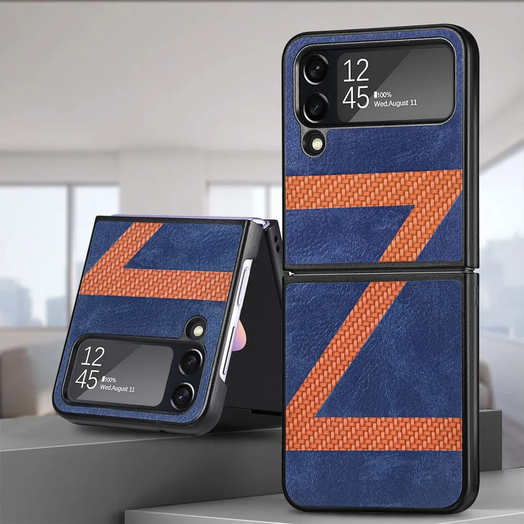 Per Samsung Galaxy Z Flip4 5G Pelle finta / Z-Pattern Custodia del telefono cellulare Nuovo