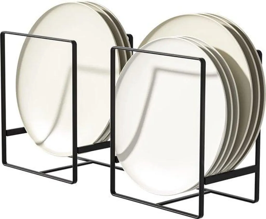 Rangement assiette pour placard de cuisine : lot de 2 supports pratiques