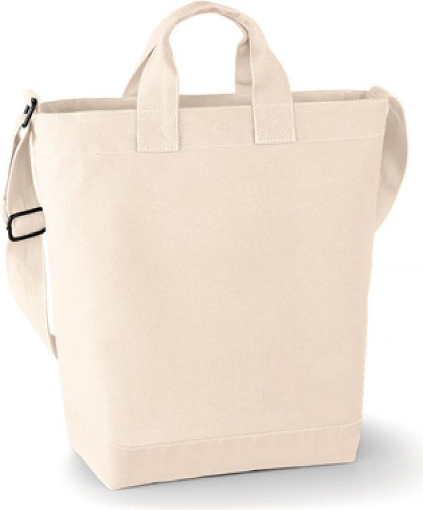 BagBase BG673 | Canvas Day Bag Umhängetasche | 38 x 40 x 14 cm - Farbe: Natural - Größe: 38 x 40 x 14 cm