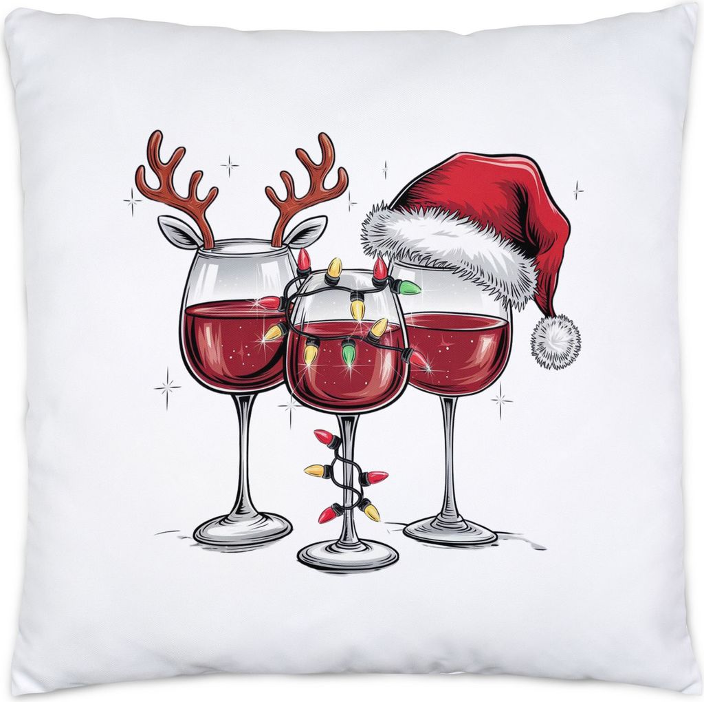 Weihnachts-Weingläser Kissen Rotwein Weißwein Weintrinker Weihnachten Weinliebhaber Geschenkidee