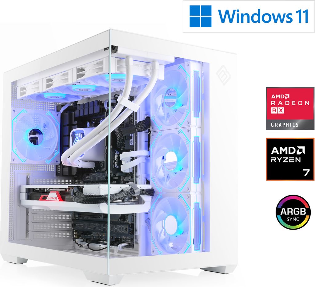 Gaming PC, AMD Ryzen 7 9800X3D, 4700 MHz, Radeon RX 9070 XT, 32 GB DDR5 RAM, 2000 GB M.2 SSD, Windows 11 Home, USB 3.2 | M12120H